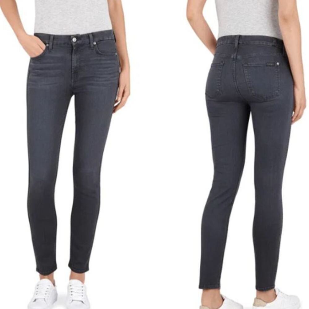 7 For All Mankind B(Air) The High Waist Ankle Skinny Jeans Gray Women's Size 29‎